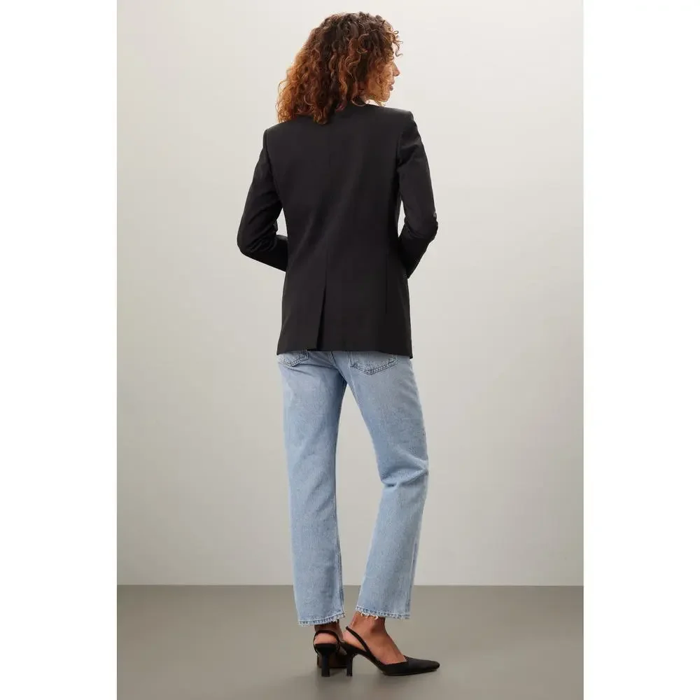 Derek Lam 10 Crosby Walter Blazer Black Gold‎ Buttons Double Breasted Sz 4